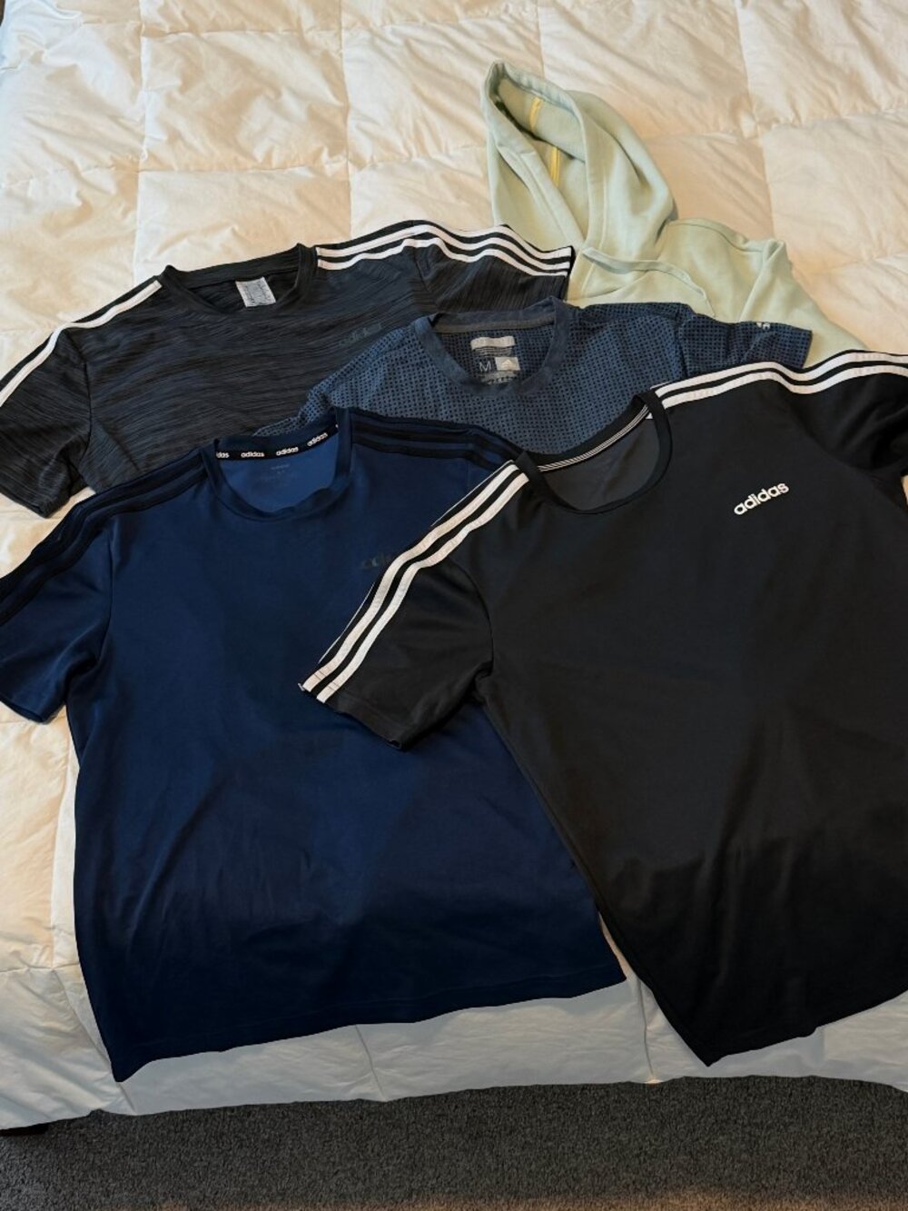 Adidas Men's Shirt Lot Of 6 Medium Short Sleeve Climalite + Hoodie